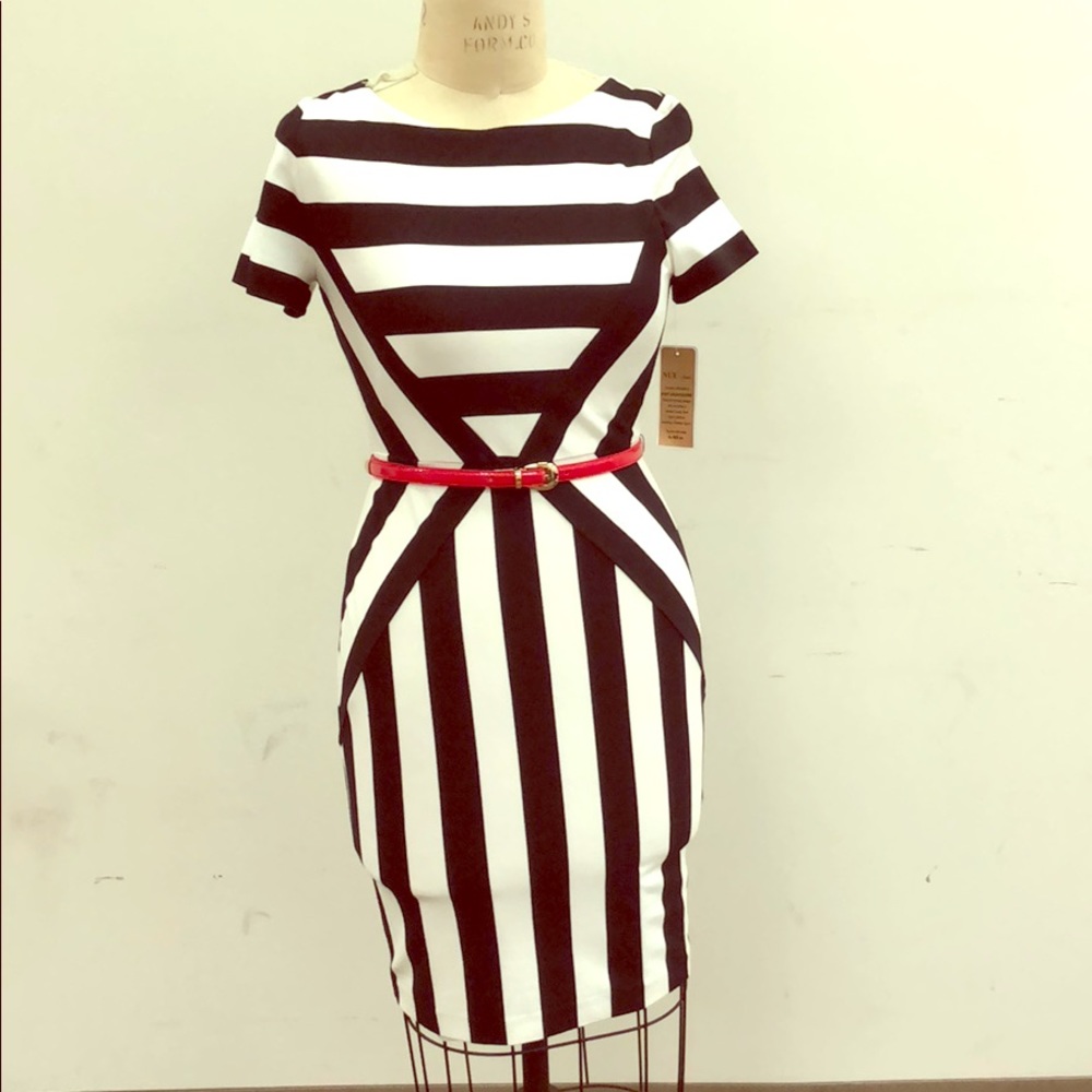 Beautiful stripe black and white dress!